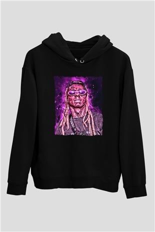Lil Wayne Siyah Unisex Kapüşonlu Sweatshirt