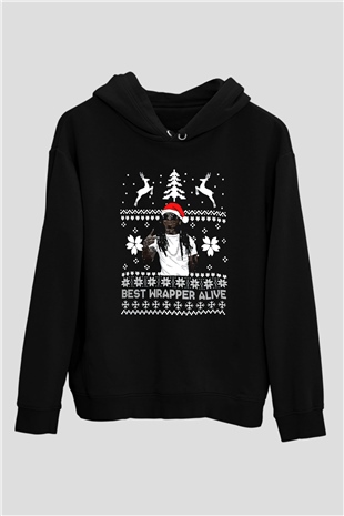 Lil Wayne Siyah Unisex Kapüşonlu Sweatshirt
