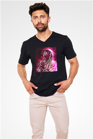 Lil Wayne Siyah Unisex V Yaka Tişört