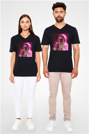 Lil Wayne Siyah Unisex V Yaka Tişört