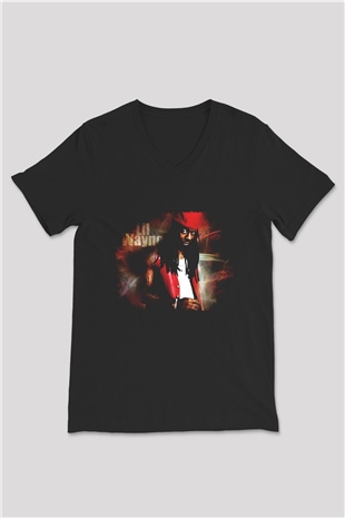 Lil Wayne Siyah Unisex V Yaka Tişört
