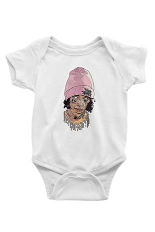 Lil Xan Baskılı Beyaz Unisex Bebek Body - Zıbın