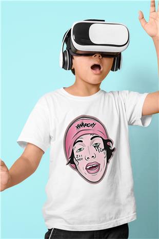 Lil Xan Baskılı Beyaz Unisex Beyaz Çocuk Tişört - Tshirt