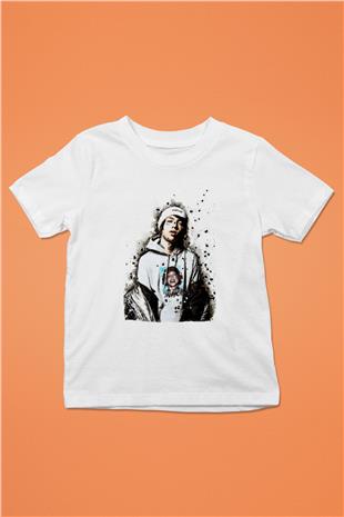 Lil Xan Baskılı Beyaz Unisex Beyaz Çocuk Tişört - Tshirt