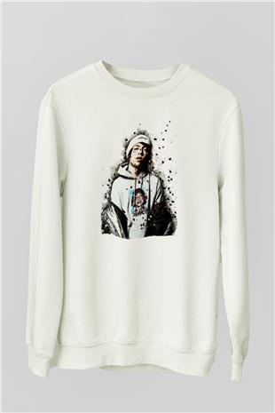 Lil Xan Baskılı Beyaz Unisex Sweatshirt