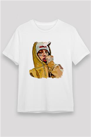Lil Xan Baskılı Unisex Beyaz Tişört - Tshirt