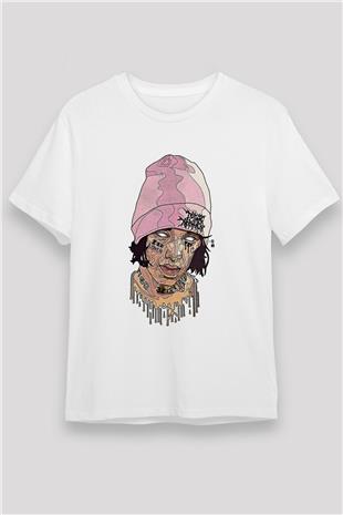 Lil Xan Baskılı Unisex Beyaz Tişört - Tshirt