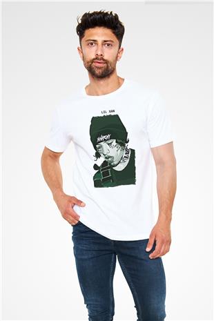 Lil Xan Baskılı Unisex Beyaz Tişört - Tshirt