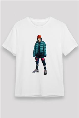Lil Xan Baskılı Unisex Beyaz Tişört - Tshirt