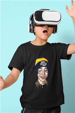 Lil Xan Baskılı Unisex Siyah Çocuk Tişört - Tshirt