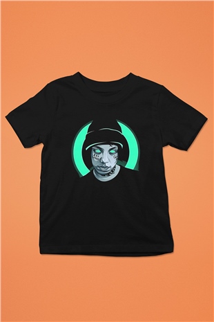 Lil Xan Baskılı Unisex Siyah Çocuk Tişört - Tshirt
