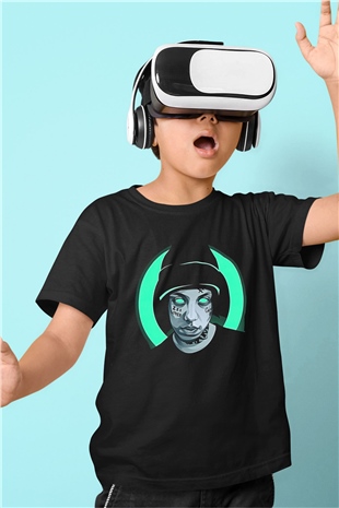 Lil Xan Baskılı Unisex Siyah Çocuk Tişört - Tshirt