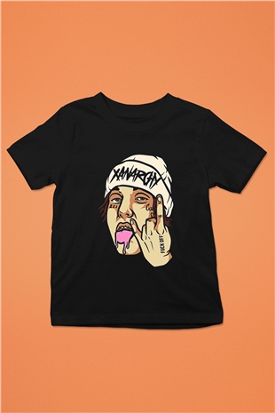 Lil Xan Baskılı Unisex Siyah Çocuk Tişört - Tshirt