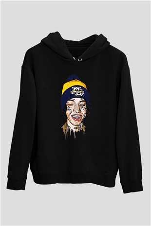 Lil Xan Baskılı Unisex Siyah Hoodie