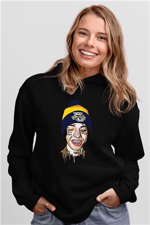 Lil Xan Baskılı Unisex Siyah Hoodie