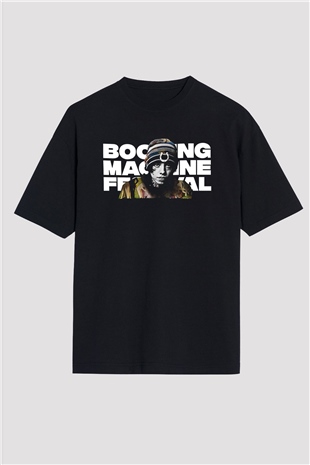 Lil Xan Baskılı Unisex Siyah Oversize Tişört - Tshirt