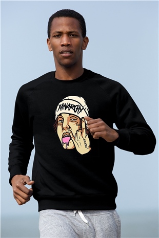 Lil Xan Baskılı Unisex Siyah Sweatshirt