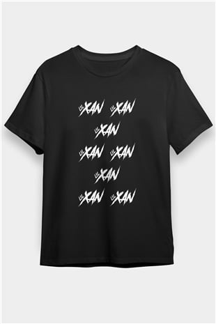Lil Xan Baskılı Unisex Siyah Tişört - Tshirt