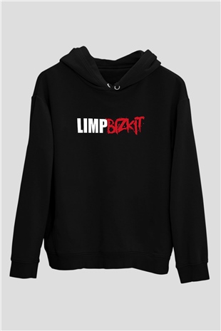 Limp Bizkit Baskılı Unisex Siyah Kapüşonlu Sweatshirt