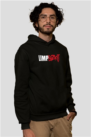 Limp Bizkit Baskılı Unisex Siyah Kapüşonlu Sweatshirt