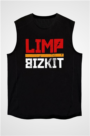 Limp Bizkit Baskılı Unisex Siyah Kolsuz Tişört - Tshirt