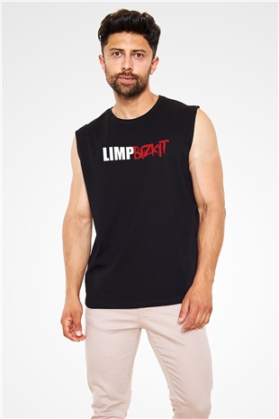 Limp Bizkit Baskılı Unisex Siyah Kolsuz Tişört - Tshirt