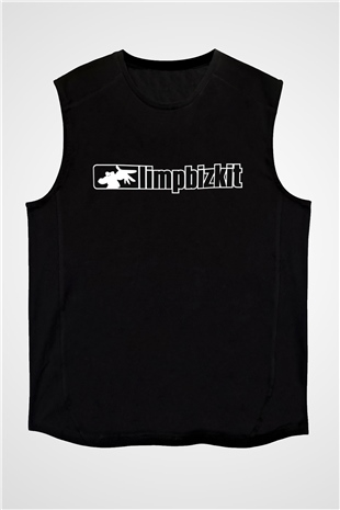 Limp Bizkit Baskılı Unisex Siyah Kolsuz Tişört - Tshirt