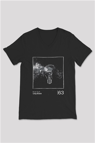 Limp Bizkit Baskılı Unisex Siyah V Yaka Tişört - Tshirt