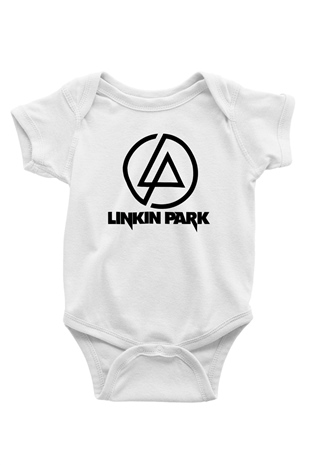 Linkin Park Baskılı Beyaz Unisex Bebek Body - Zıbın
