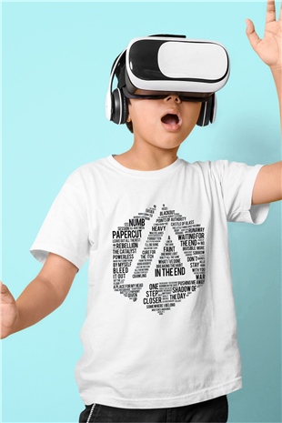 Linkin Park Baskılı Beyaz Unisex Çocuk Tişört