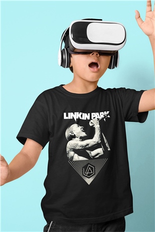Linkin Park Baskılı Siyah Unisex Çocuk Tişört