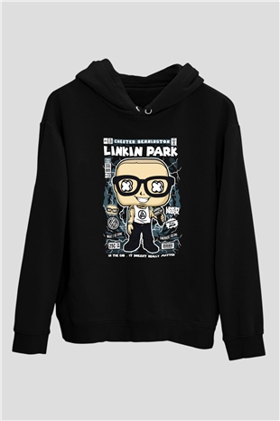 Linkin Park Baskılı Unisex Siyah Hoodie