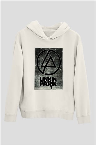 Linkin Park Beyaz Unisex Kapşonlu Sweatshirt