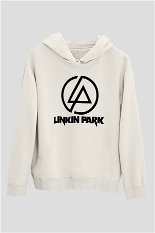 Linkin Park Beyaz Unisex Kapşonlu Sweatshirt