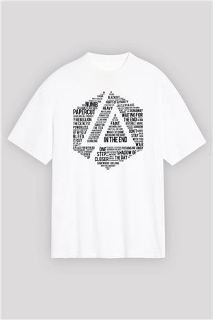 Linkin Park Beyaz Unisex Oversize Tişört T-Shirt