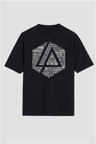 Linkin Park Siyah Unisex Oversize Tişört T-Shirt