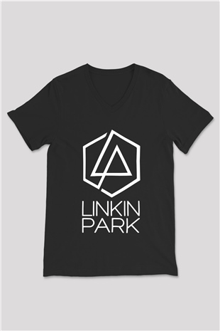 Linkin Park Siyah Unisex V Yaka Tişört T-Shirt