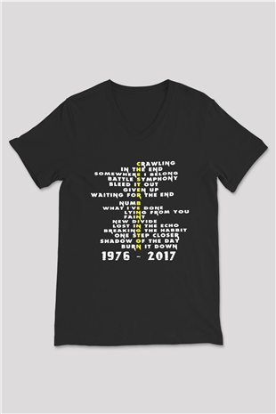 Linkin Park Siyah Unisex V Yaka Tişört