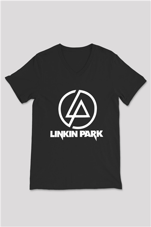 Linkin Park Siyah Unisex V Yaka Tişört T-Shirt
