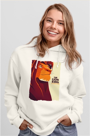 Lion King Beyaz Unisex Hoodie