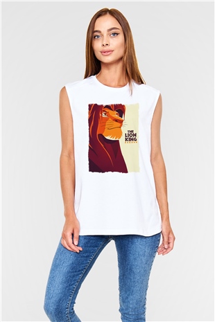Lion King Beyaz Unisex Kolsuz Tişört