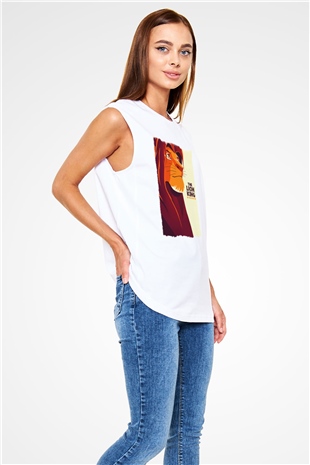 Lion King Beyaz Unisex Kolsuz Tişört
