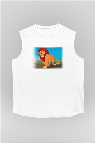 Lion King Beyaz Unisex Kolsuz Tişört