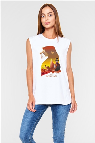 Lion King Beyaz Unisex Kolsuz Tişört