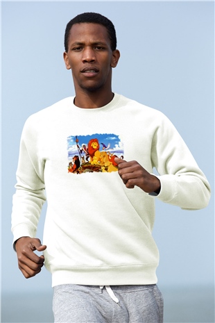 Lion King Beyaz Unisex Sweatshirt
