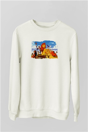 Lion King Beyaz Unisex Sweatshirt