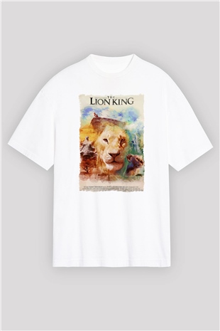 Lion King Beyaz Oversize Tişört Oversize T-shirt