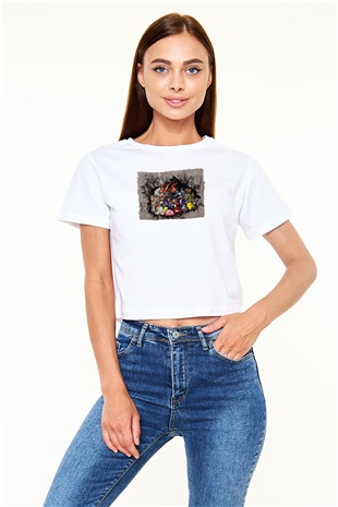 LJN Siyah   Crop Top Tişört