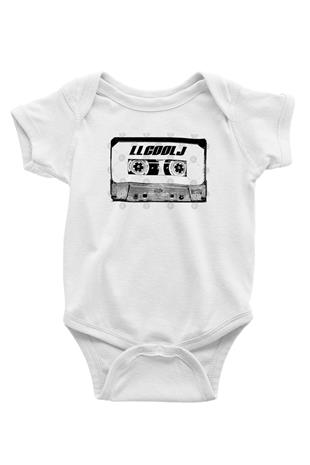 LL Cool J Baskılı Beyaz Unisex Bebek Body - Zıbın