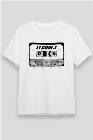 LL Cool J Baskılı Unisex Beyaz Tişört - Tshirt